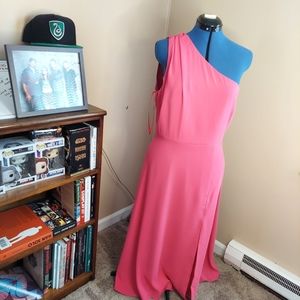 Alexia Admor Size 10 Pink One Shoulder Maxi Formal Dress